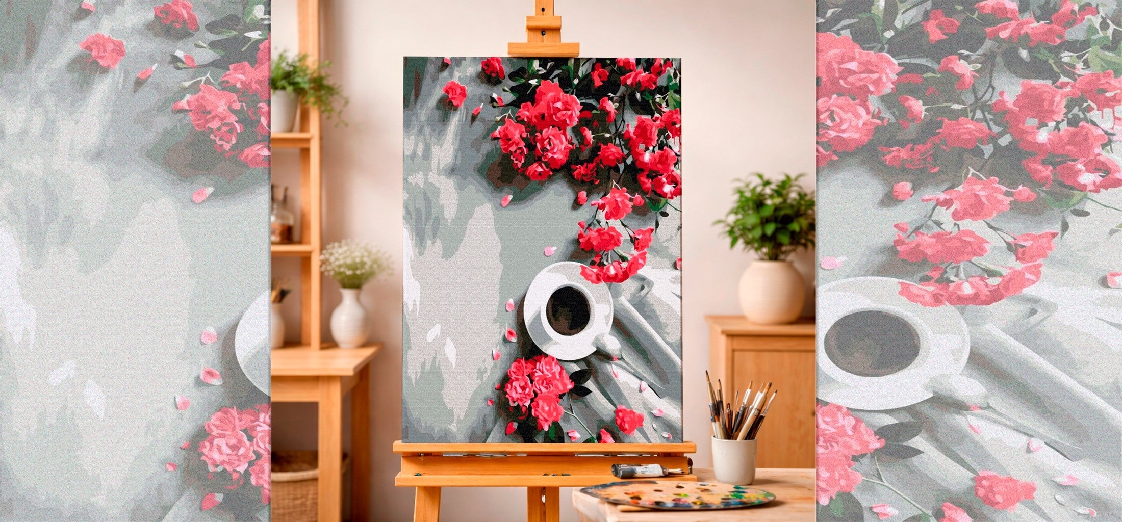 Crimson Cascade and Coffee