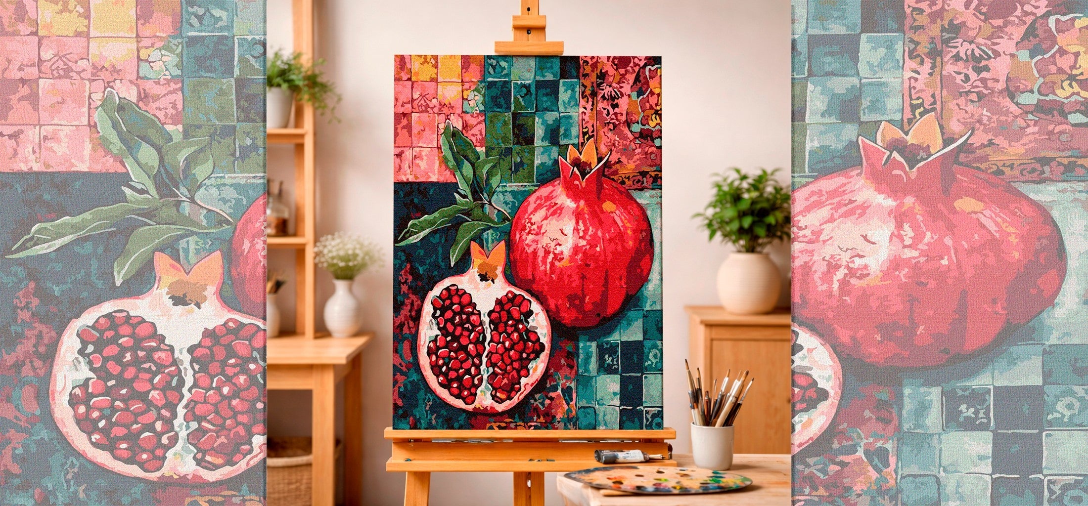 Ruby Pomegranates on Mosaic