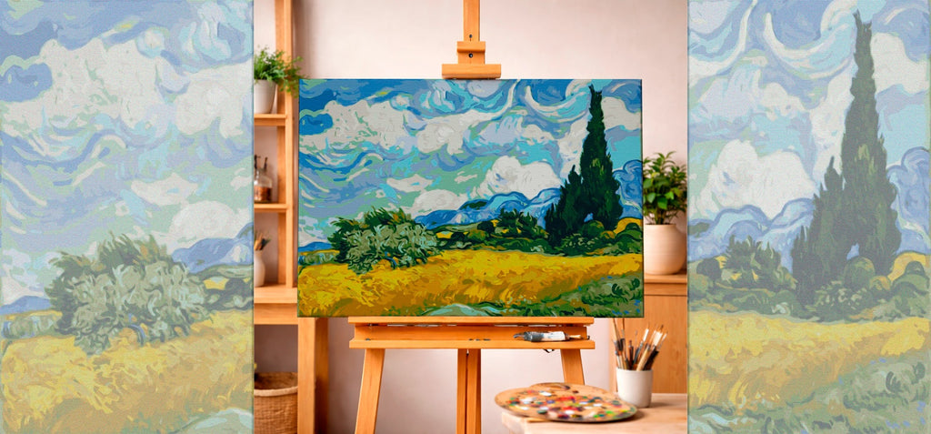 Wheat Field with Cypresses