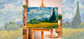 Wheat Field with Cypresses