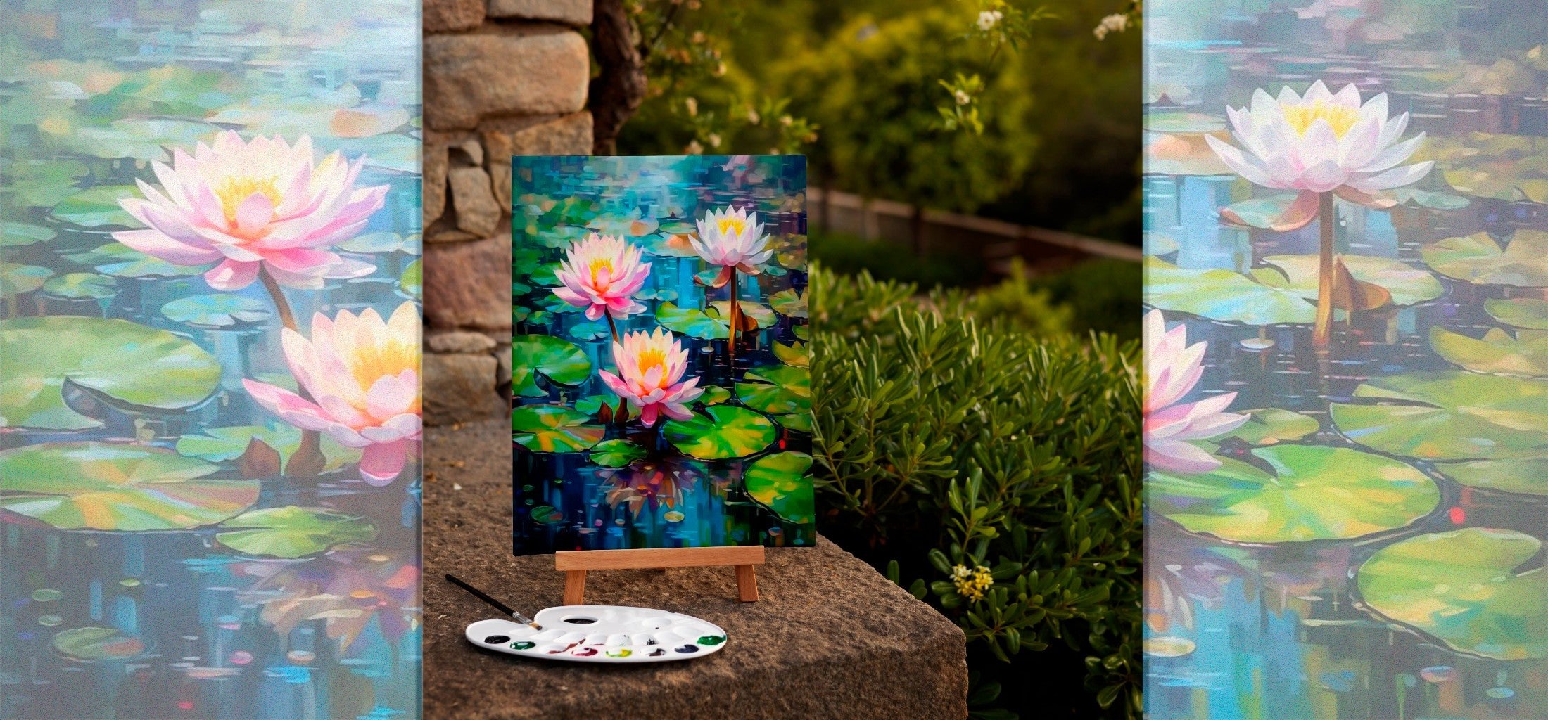 Reflections on the Pond: Water Lilies