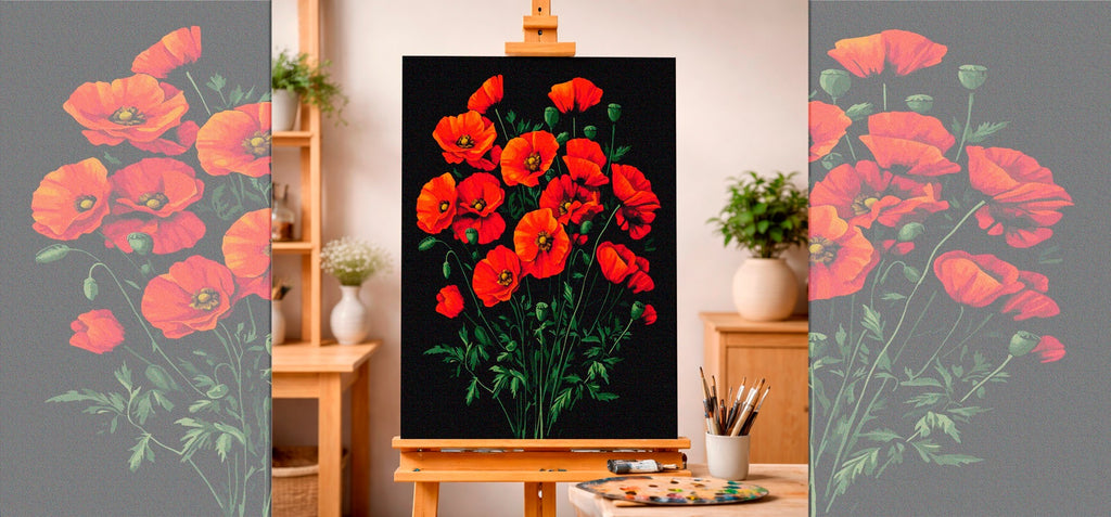 Midnight Poppies: Crimson Glow