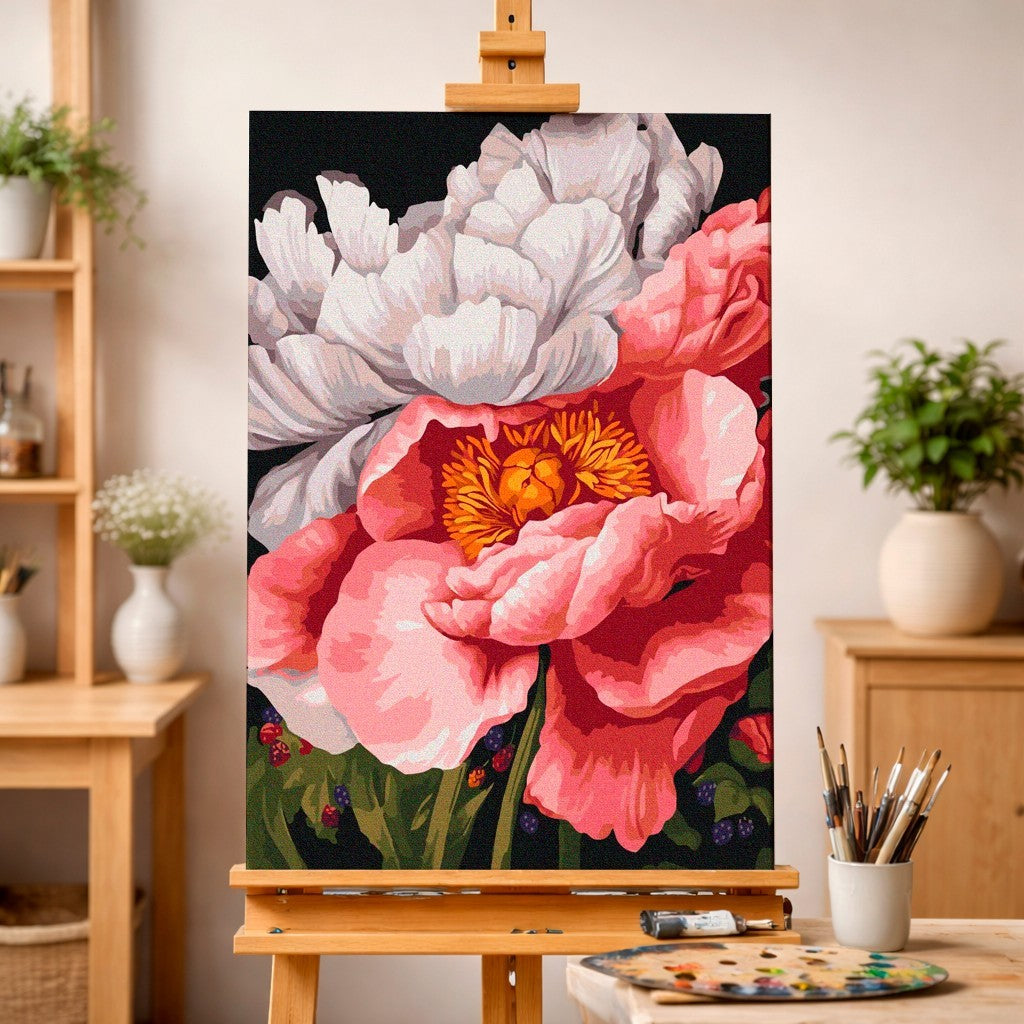Coral and Pearl Peonies