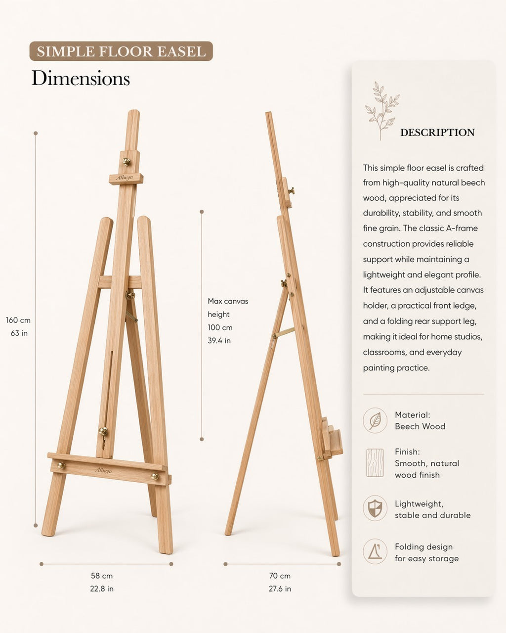 Professional Tabletop H-Frame Easel