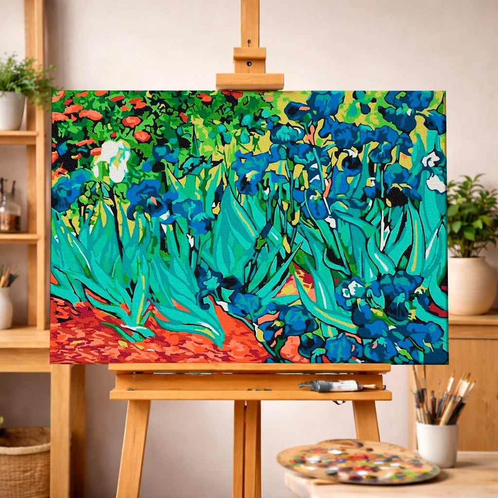 Vibrant Irises: A Study in Blue and Green