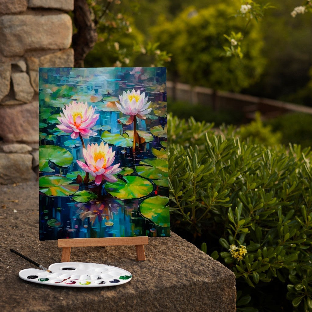 Reflections on the Pond: Water Lilies