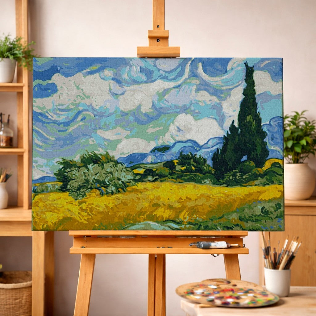 Wheat Field with Cypresses