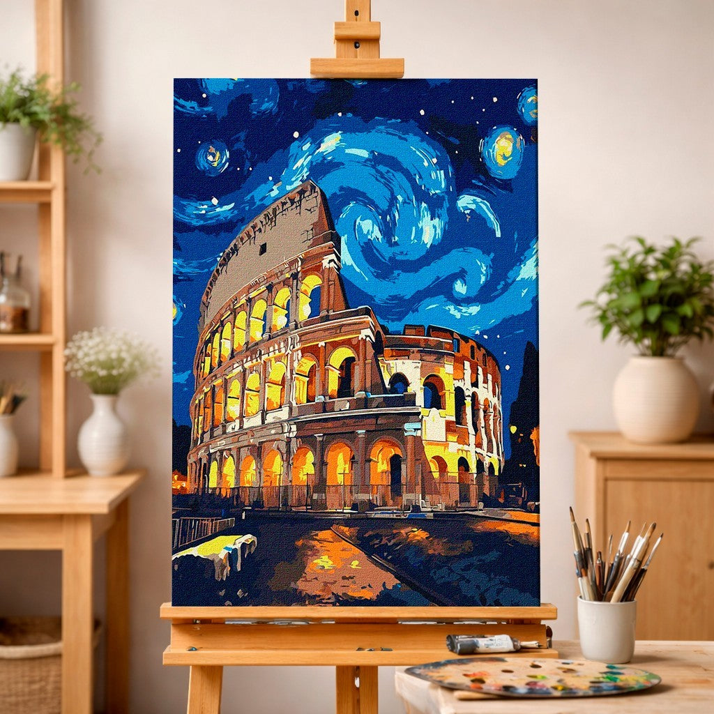 The Eternal Colosseum Under Van Gogh’s Sky